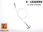 6 - WIRE ICE FISHING TIP UP LEADER / TREBLE HOOK RIG - Z LEADERS #100