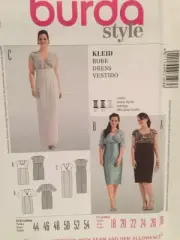 Burda Sewing Pattern 7103 Ladies Misses Dress Evening Size 18-28 Uncut