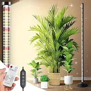 Standing Grow Light with Auto-Timer, 252 LEDs Vertical Grow Lights for Indoor Plants,10 Adjustable Spectral Levels，24W Detachable Full Spectrum Plant Lights for Wide Area Coverage in Indoor Plants