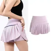 Pleated Tennis Skirt Breathable Women Tennis Skirt With Pockets For Running Cas