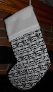 STORMTROOPER, STORM TROOPER HELMET, STAR WARS HANDMADE CHRISTMAS STOCKING