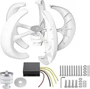 YHOZHUT Wind Turbine 1000W Vertical Wind Generator for Home Use 12V / 24V / 48V Wind Power Generator Kit with Controller and 5 Blades, Auto Adjust Windward Direction for Farms Street Lighting,24v