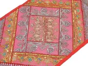 Wall Hanging Decor Accent Pink Decorative Tapestry Retro Patchwork Textile