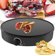 Crepe Maker, 30cm 1000W Pancake Maker with Adjustable Thermostat/Power On & Temp Indicator Light/Non-Stick Coating, Commercial Pancake Machine for Pancakes Crepes Omelettes Chapati Roti