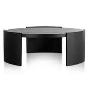 Tamera 100cm Wooden Round Coffee Table - Black