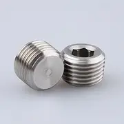 AC PERFORMANCE 1/8" NPT Male Socket Allen Head Plugs Stainless Steel, Pack of 2