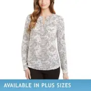 Hilary Radley Ladies Peasant Blouse White/black