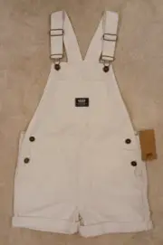Vans Girl's Large Ground Work Shortall Marshmallow White Overalls VN000G8WFS8