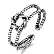 3PCS Copper Ring Fashion Woman Jewelry Retro Simple Adjustable Hollow Flower Ring