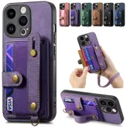 For iPhone 15 14 13 12 11 Pro XS Max XR 8 Leather Wallet Card Buckle Case Cover
