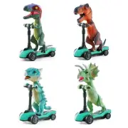 DINOBROS Dinosaur Pull Back Cars Mini Finger Scooters Gift for Kids 4-Pack