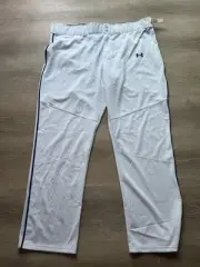 Under Armour Baseball Pants White/Blue 1280993-100 Sz 3XL