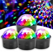 4 Pack Mini Disco Ball Lights, Voice Activated Multicolor Disco Ball Party Li...