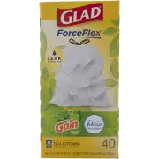 5 Pack Glad Force Flex Febreze Freshness Waste Bags, 59.6 cm X 64.5 cm X 18.3...