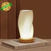 Table Bedside Lamp – Dimmable, Button Control, Wood Base, PLA Shade, Bedroom