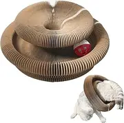 Qhvynpo Cat Scratching Board, Round Cat Scratching Toy, Corrugated Cat Board, Interactive Cat Toys, Circular Cat Scratching Pad, Foldable Cat Toy, Accordion Cat Toy