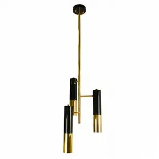 18PARK-黑金音色吊燈-直桿3燈 [不含燈泡,金色+黑色,全電壓] (10折)