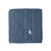 Aster and Oak Bluestone Cable Knit Blanket