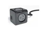 ALLOCACOC PowerCube 4 Outlet Extended USB Surge Protector with 2x USB - 1.5m -