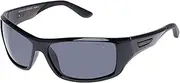 [Cancer Council] Male Burleigh Kingsize Black Charcoal Wrap Sunglasses
