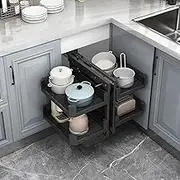 Corner Cabinet Pull Out Organizer with 4 Aluminium Baskets Left or Right Handed Opening
