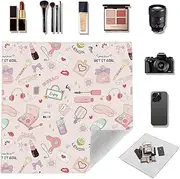 Self-Adhesive Magic Cloth Makeup Bag, Multi-Functional Cosmetic Bag, Portable Make up Wrap for Travel, Open Lay Flat Cosmetic Pouch Storage Organizer for Skincare & Makeup Accessories (Cute, 55 * 55)