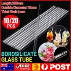 10/20Pcs 200 x 10 x 2mm Thick Wall Borosilicate Glass Tube Pyrex Blowing AU