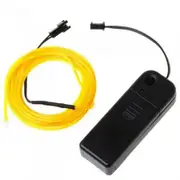 3M Yellow Flexible Neon Light EL Wire Rope Tube with Controller