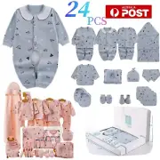 Newborn Baby Cotton Clothes Set Jumpsuit Gloves Socks Pillow Towel Swaddle Hat