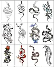 Flower Arm Snake Tattoo Sticker Waterproof Animal Eagle Temporary Tattoo Simulation Tattoo