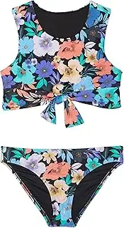 [O'Neill] Girl's Abbie Floral Tie Front High Neck Set (Little Kids/Big Kids)