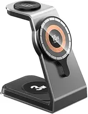 Remax RP-W85-WCH Zunya Series 20.5W Aluminum Alloy 3-in-1 Magnetic Holder and Wireless Charger, Gray