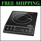 Versatile Black Induction Burner - 15 Power Levels, Easy Clean-Up, ETL Listed