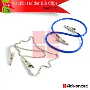 2Pcs Surgical Patient Napkin Holder Tattoo Cord Flexible Bib Clip Crocodile Type