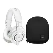 Audio-Technica ATH-M50XWH Professional Studio Monitor Headphones White Bundle
