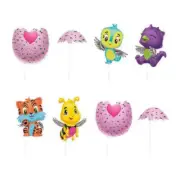 HATCHIMALS PHOTO PROP SET (8pc) ~ Birthday Party Supplies Decorations Favors