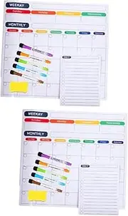 FOMIYES 2 Sets Rubber Soft Magnetic Small Dry Erase Board The Pet Plastic Writing Board Magnetic Reminder Magnetic Fridge Writing Board