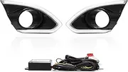 SILILAN Car Daytime Running Lights Fog Lights Front Bumper Dual Turn Signal Lights Fit for Chevrolet Spark 2013-2015