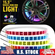4X 15.5" LED RGB Wheel Ring Lights For Truck Car Rim Light Bluetooth APP Control