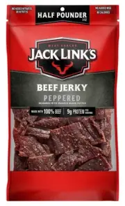 Beef Jerky, Peppered, Half Pounder Large Jerky Bag – Flavorful Meat Snack, Re...
