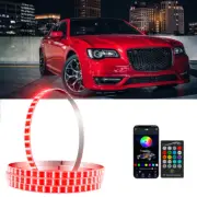 For Chrysler 300 300C 300S 4PCS 15''RGB LED Wheel Ring Rim Lights Kit Bluetooth