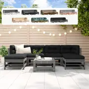 Outdoor Lounge Set 7 Piece Sofa and Table with Cushions Solid Wood vidaXL