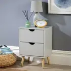 Bedside Chest of Drawers Bedroom Furniture Scandi Legs Wooden Paint Finished