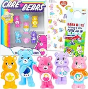 Care Bears Mini Figures 5 Pack - Toy Bundle With Cupcake Topper Figurines Including Grumpy Bear, Secret Bear, and More Plus Stickers | Party Supplies