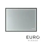 Euro Mirror Roek Aluminium Black Rectangle LED Illuminated Bathroom Wall Mirror