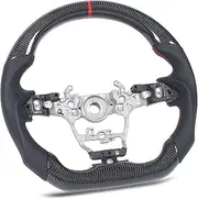Carbon Fiber Steering Wheel, Red Ring, Perforated Leather Hand Grips D Shape Racing Design for GR XP210 2021+ and GZEA14 2023+ with Extra Protection, Black