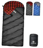 Sleeping Bag for Adults 0 Degree Flannel Sleeping Bag 90"×35" Right Zip Black