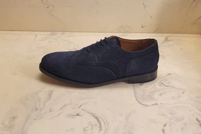 New! Allen Edmonds 'Hendrix' Wingtip Oxford Navy Blue Suede Mens 9.5 D MSRP $395