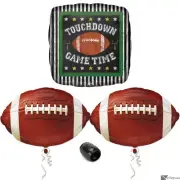Touchdown Gametime Bouquet Football Party Supplies 4pc Balloons, Black White ...