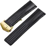 [PnterLoce] 20mm 22mm Men Genuine Leather Fold buckle watchband fit for tag heuer Carrera Monaco F1 watch